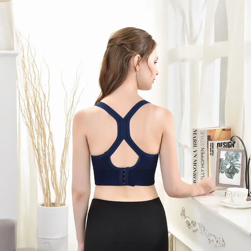 

2021 New Women's Sports Underwear Shockproof Gathered Bra Set Adjustable Running Yoga Fitness Bra Running Tight Yoga Vest