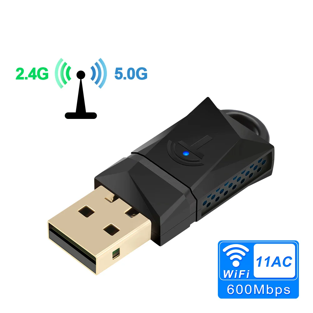 AC600Mbps USB Wi Fi донгл адаптер двухдиапазонный беспроводной LAN карты для настольных ПК