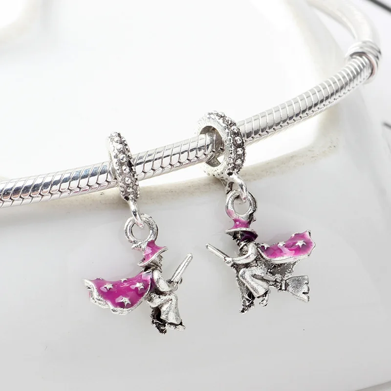 Волшебная ведьма метла подвеска бусина на удачу подходит для оригинального