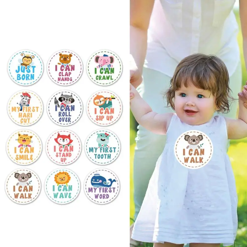 

Baby Monthly Milestone Stickers Shower Registry Gift Scrapbook Photo Memory Keepsake