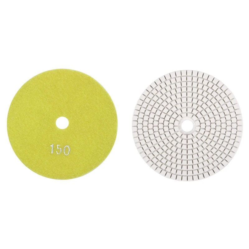 

2 Pcs 5 Inch 125mm Wet Diamond Polishing Pads Marble Granite, Grits 150 & Grits 2000