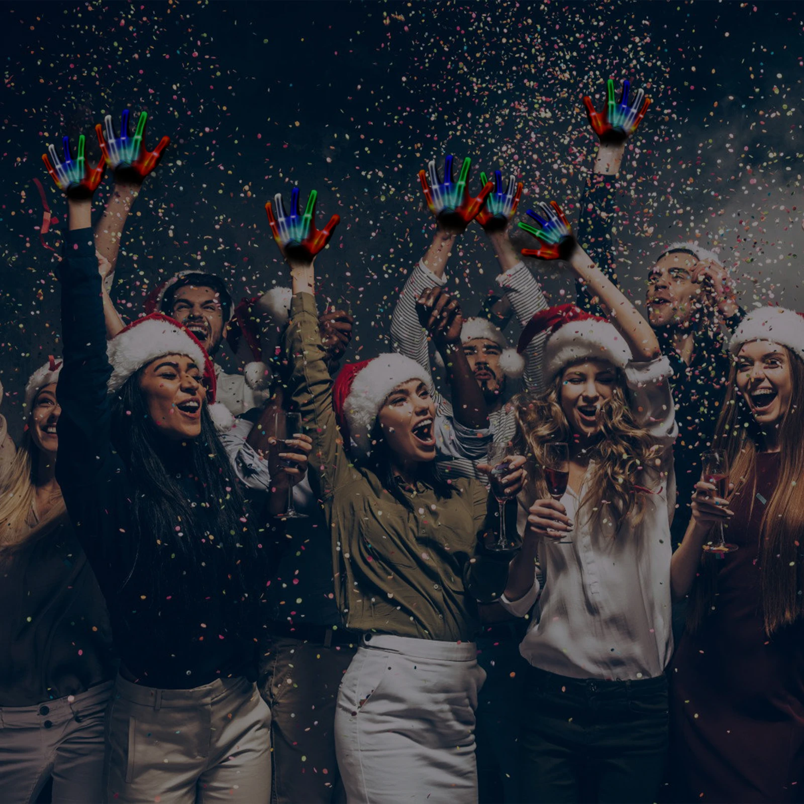 Светодиодные перчатки светящиеся неоновые реквизит для светильник ринки на