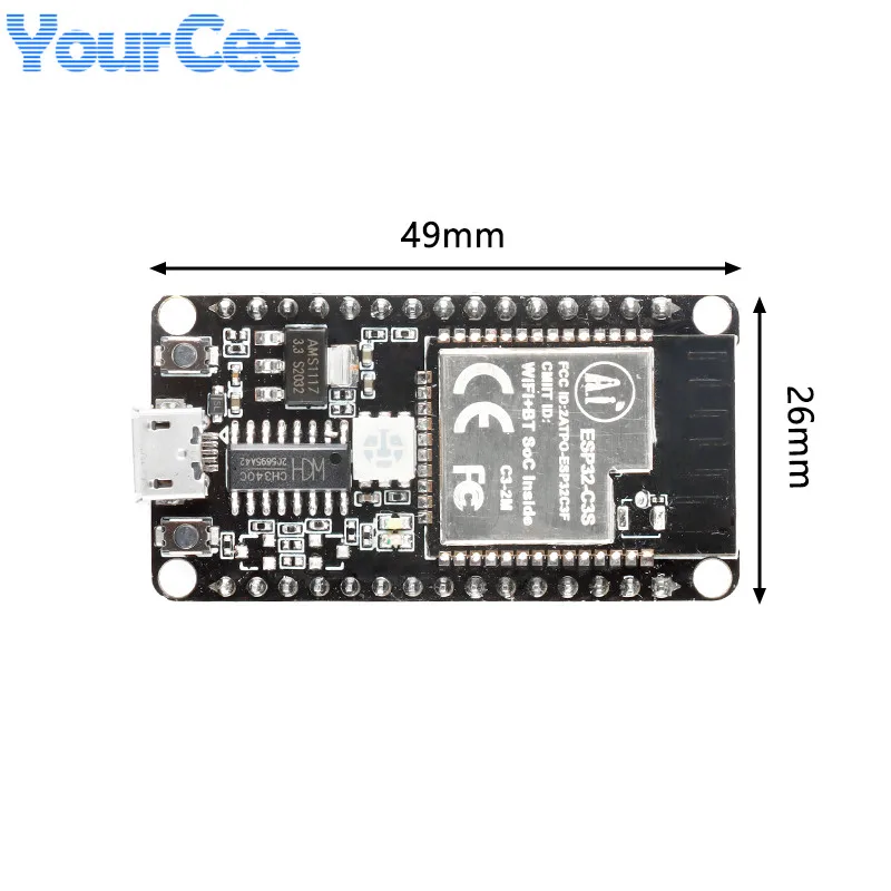 ESP32-C3S 2 4 GHz WiFi BLE5.0 макетная плата ESP32 Dual-mode BLE 5 0 модуль беспроводной связи |