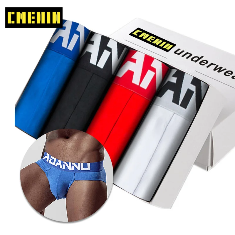 Мужские трусы брифы AD127 черные хлопковые слипы сексуальное нижнее белье для