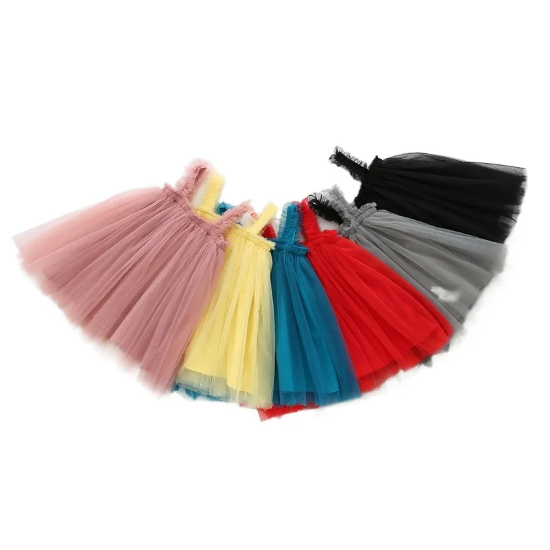 

Summer New Girls Suspenders Net Gauze Skirt Dresses Children Net Gauze Baby Princess Tutu Dress GDR008