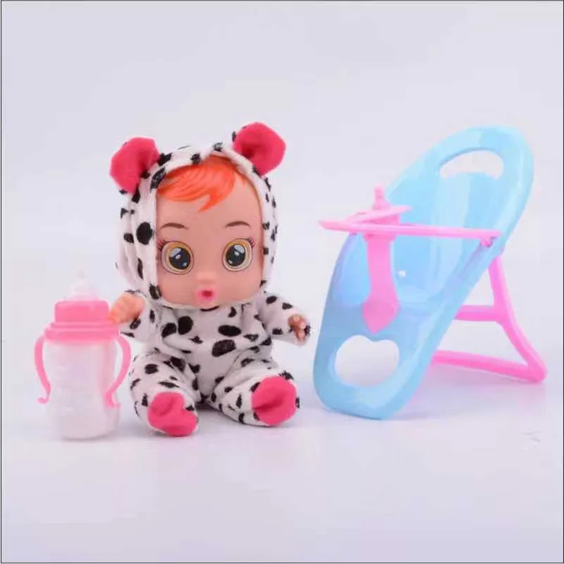 

8 Inch 3D Cry Tears Simulation Babies With Bottle Nipple Baby Character Fruit LOLS Doll Toy Christmas Gift For Children Girls