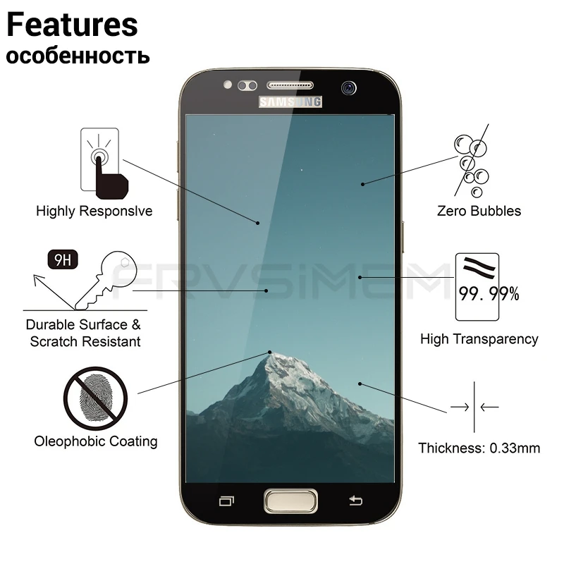 Пленка из закаленного стекла FRVSIMEM 9H с полным покрытием для Samsung Galaxy A3 A5 2016 2017 J2 J5