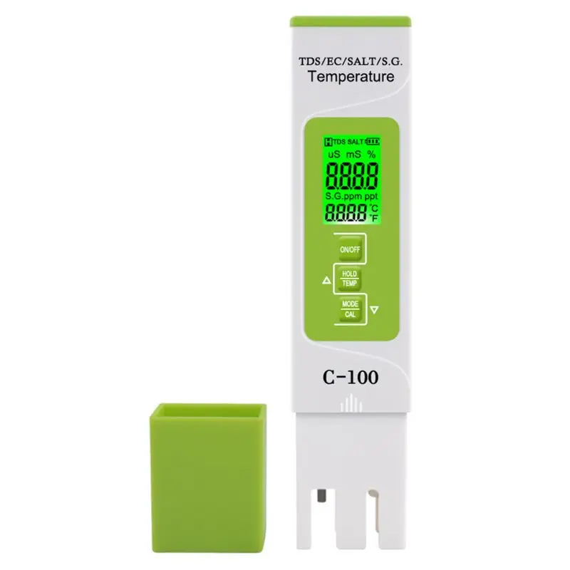 

5 in 1 TDS/EC/Salinity/S.G./Temperature Meter Digital Water Quality Tester for household, Pools, Drinking Water, Aquarium
