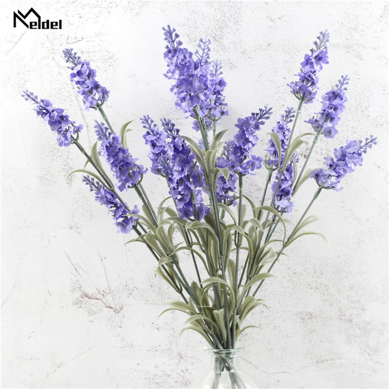 

5 Heads/Bunch Silk Romantic Provence Lavender Cheap Artificial Flower Wholesale Fake Plant Bouquet Material Manual DIY Vases