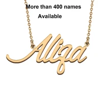 cursive initial letters name necklace for aliza birthday party christmas new year graduation wedding valentine day gift