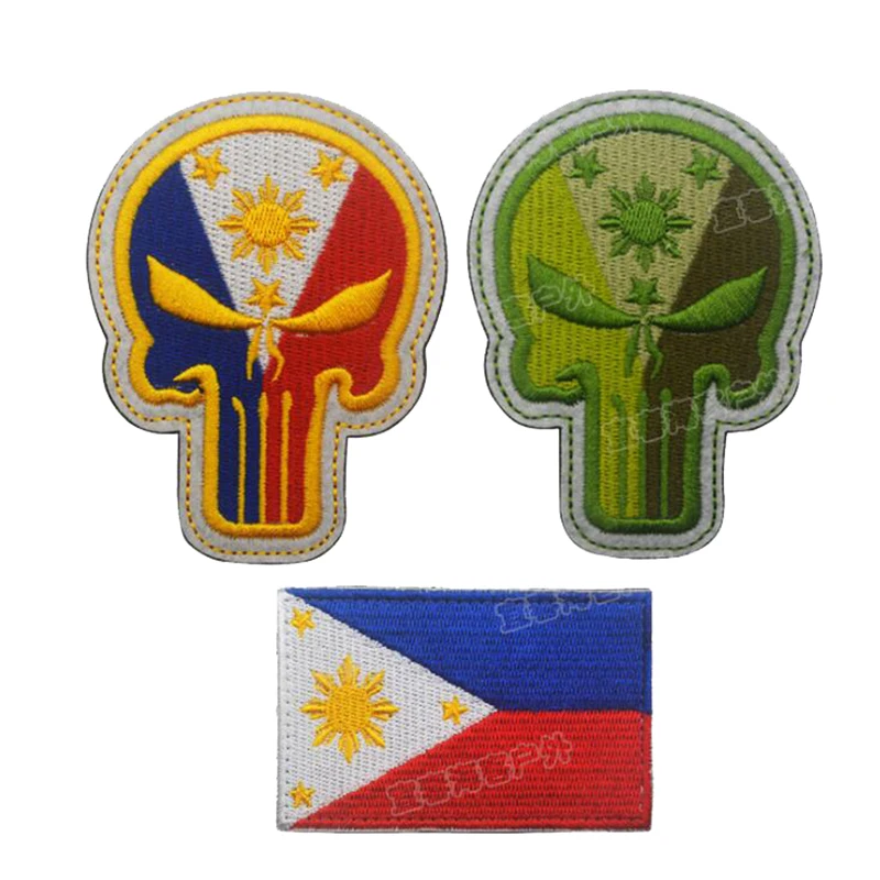 3D тактическое снаряжение Военная Вышивка значок Филиппинский флаг повязка на