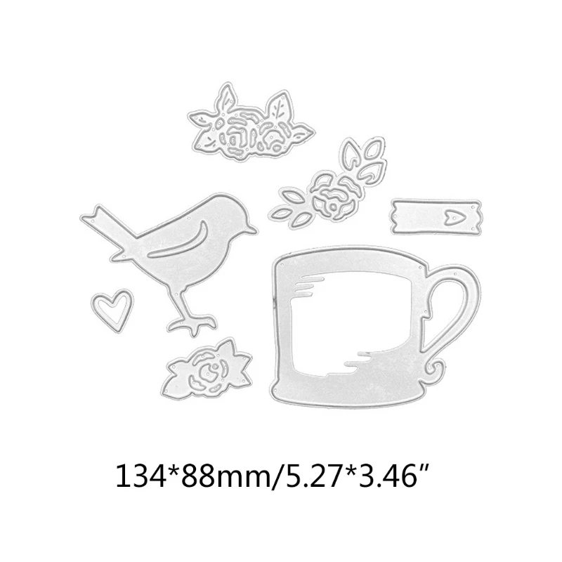 

Cute Teacup Bird Shape Carbon Steel Cutting Dies DIY Scrapbooking Photo Album