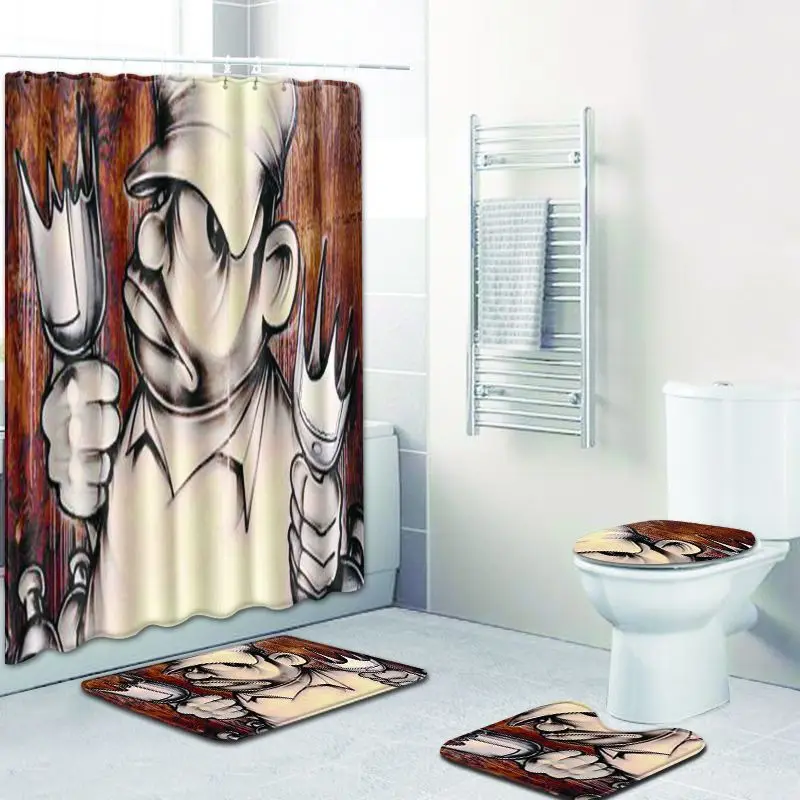 Креативная занавеска для душа с принтом Современная Водонепроницаемая