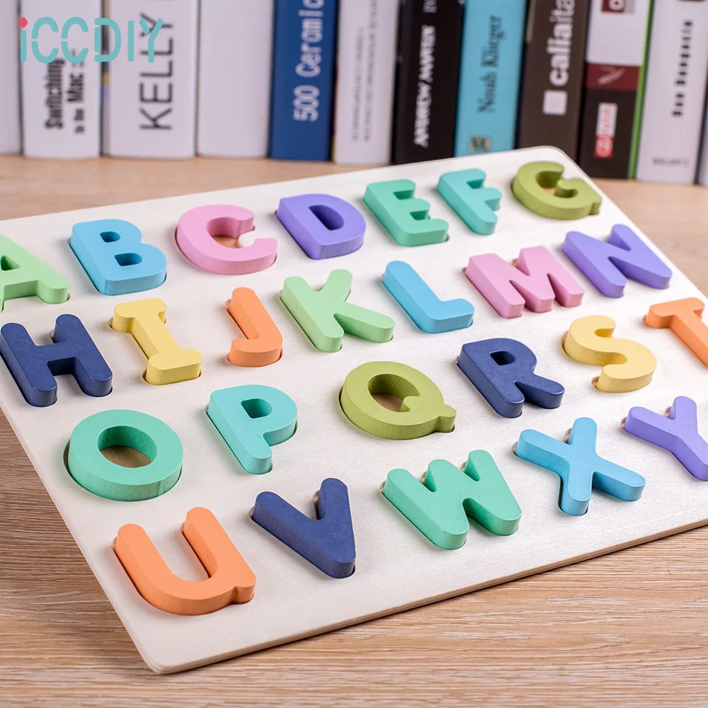 

Wooden Number Letter Board Shape Enlightenment Education Cognition Hand Grab Board Puzzle Baby Preschool Toy Montessori