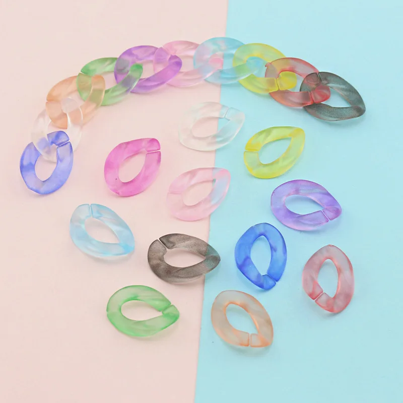 Оптовая продажа разноцветные акриловые витые цепочки 23 мм * 17 бусины в сборе