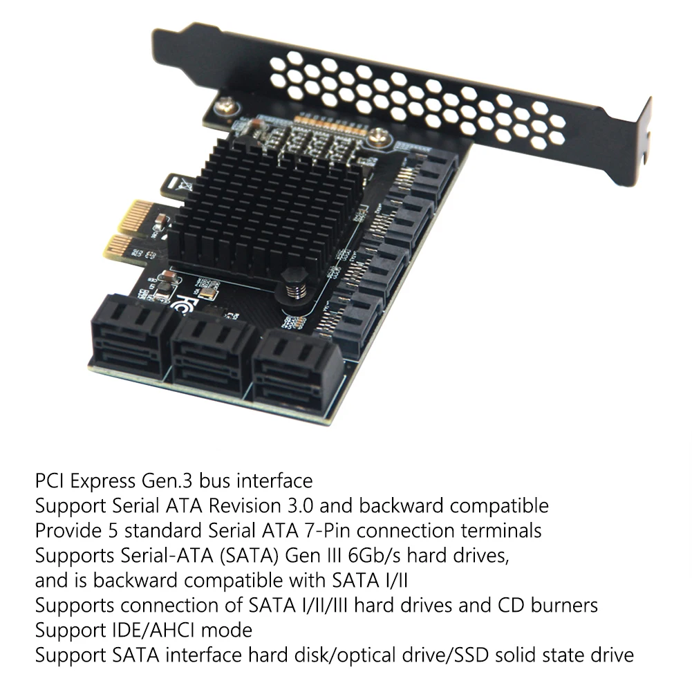 Адаптер SATA PCIE 1X 6/10 портов X4 X8 X16 на 3 0 6 Гбит/с карта расширения скорости интерфейса