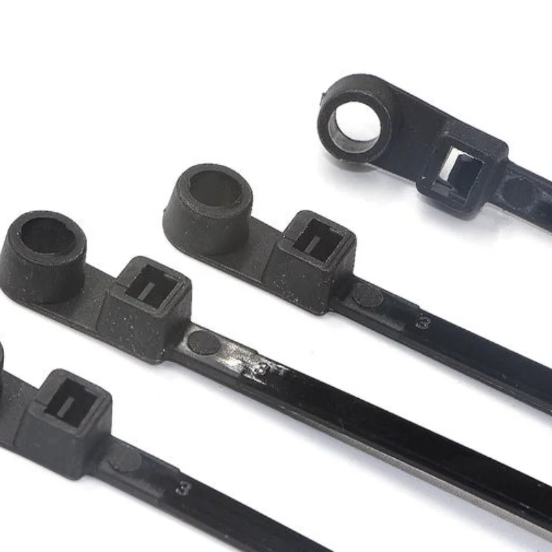 

5*250mm 50Pcs Mounting Hole Cable Ties Nail Screw Wire Hole Tie Heavy Duty Weather Resistant Nylon Plastic Screw Head Tie