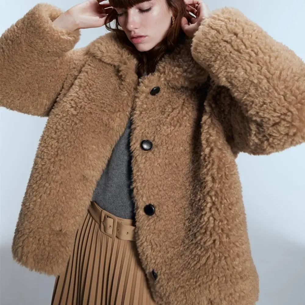 2019 зимние однобортные куртки и пальто Тедди женская верхняя одежда толстые из