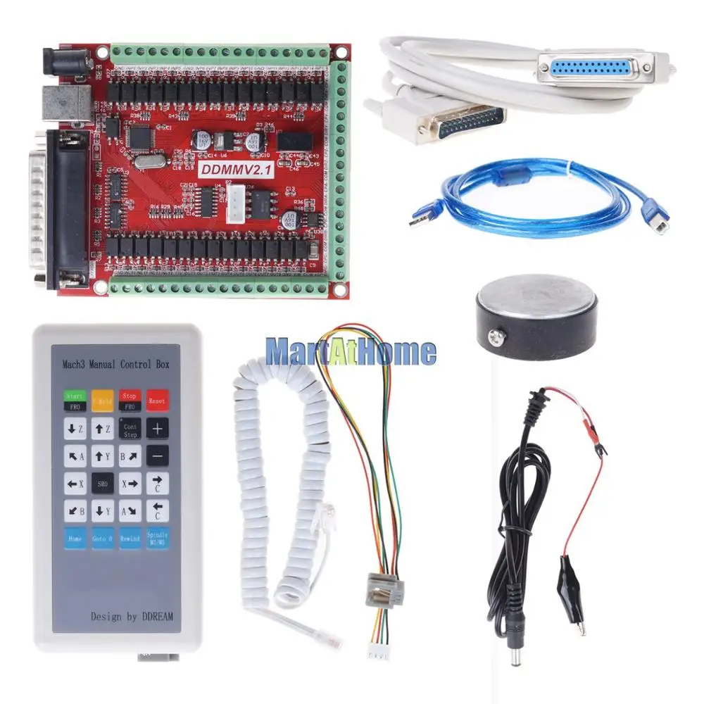 Argedo CNC 6 Axis USB LPT Mach3 Breakout Board Kit w/ручной блок управления для управления ling шаговый двигатель# SM706@ CF