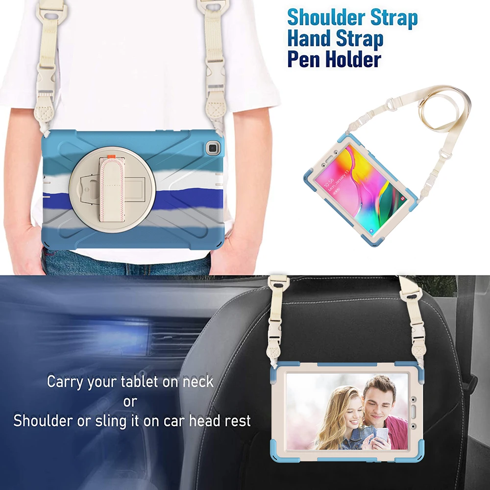 

Case For Samsung Tab A T290 T295 2019 Hand-held Strap Stand Child Tablet Cover For Samsung Galaxy Tab A 8.0 SM T290 T295 Case
