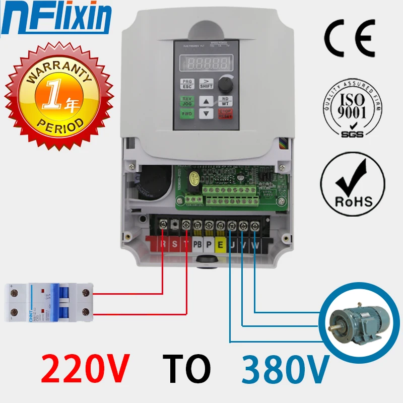 

variable frequency converter 50Hz/60Hz motor inverter Wk310 VFD 5.5kw 4KW single-phase 220v input three-phase 380 output