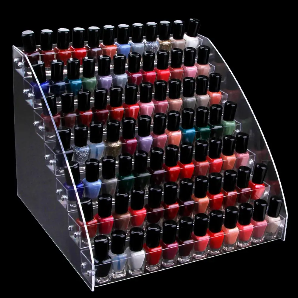 1 To 7 Tier Nail Polish Rack Tabletop Acrylic Display Stand Clear Lipstick Holder Essential Oils Shelf Manicure Storage Organize | Красота и