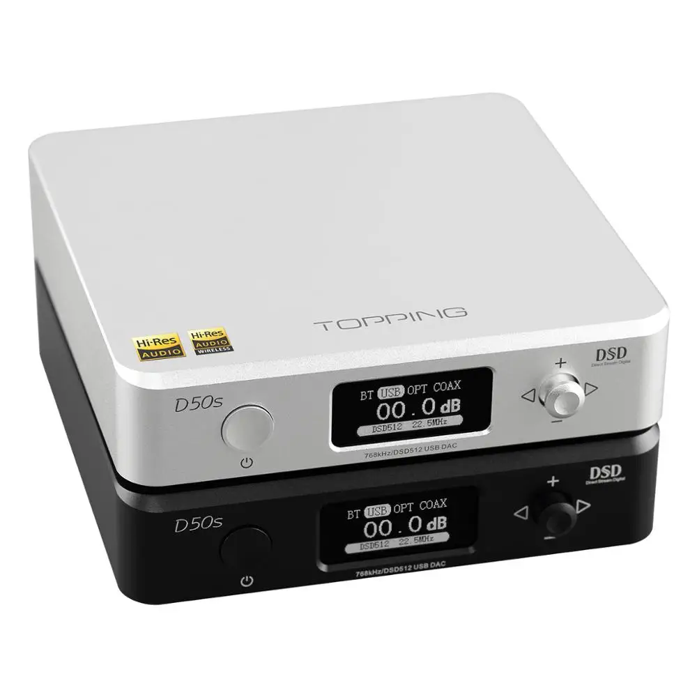 TOPPING D50s ES9038Q2M * 2 HiFI DAC Bluetooth 5 0 XMOS LDAC PCM768KHz DSD512|Цифро-аналоговые преобразователи (ЦАП)|