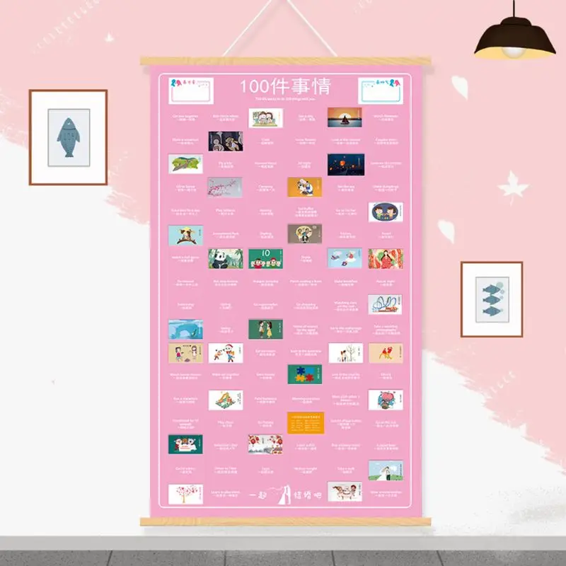 

100 Things to Do Pedant for Lovers Goal Tracker DIY Couples Valentine's Day Gift