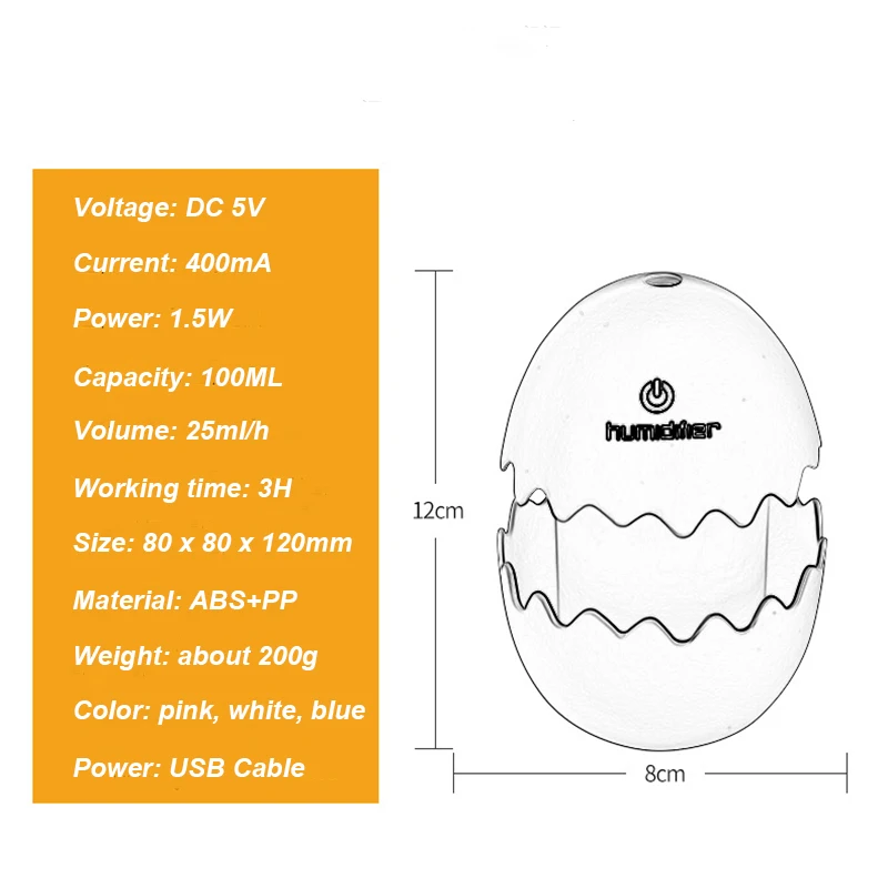

100ML Humidifier Mini Portable USB Air Humidifer Aroma Diffuser Car Mist Maker Desktop Aromatherapy Humidifier for Home office