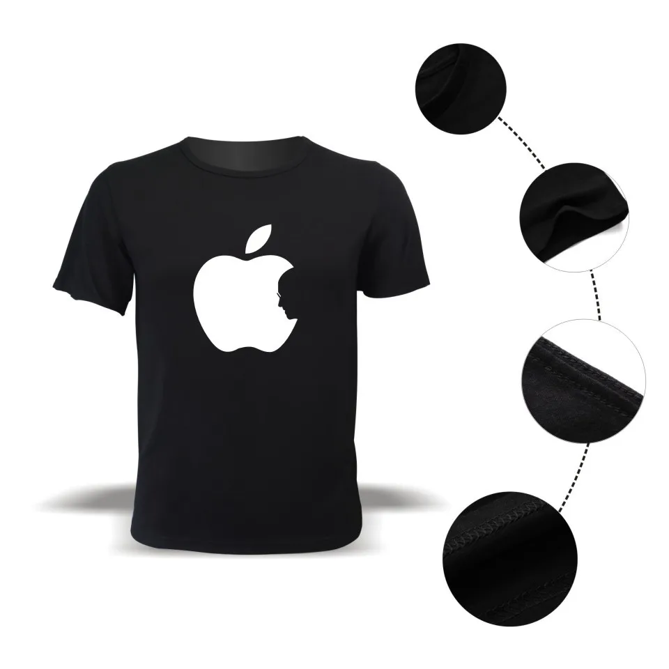 Apple 4 цвета хлопковая Футболка Забавный дизайн моды принт футболка мужская и