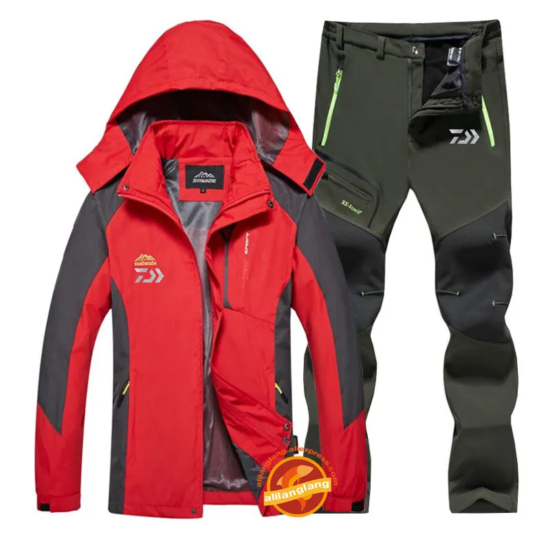 Daiwa мужская зимняя водонепроницаемая одежда для рыбалки теплая походная одежда для рыбалки походная одежда для кемпинга одежда для рыбалки комплект брюк