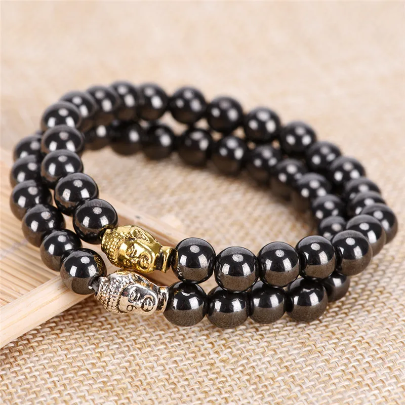 Женские черные 19 22 см Модные босоножки магнитный браслет из бусин гематита