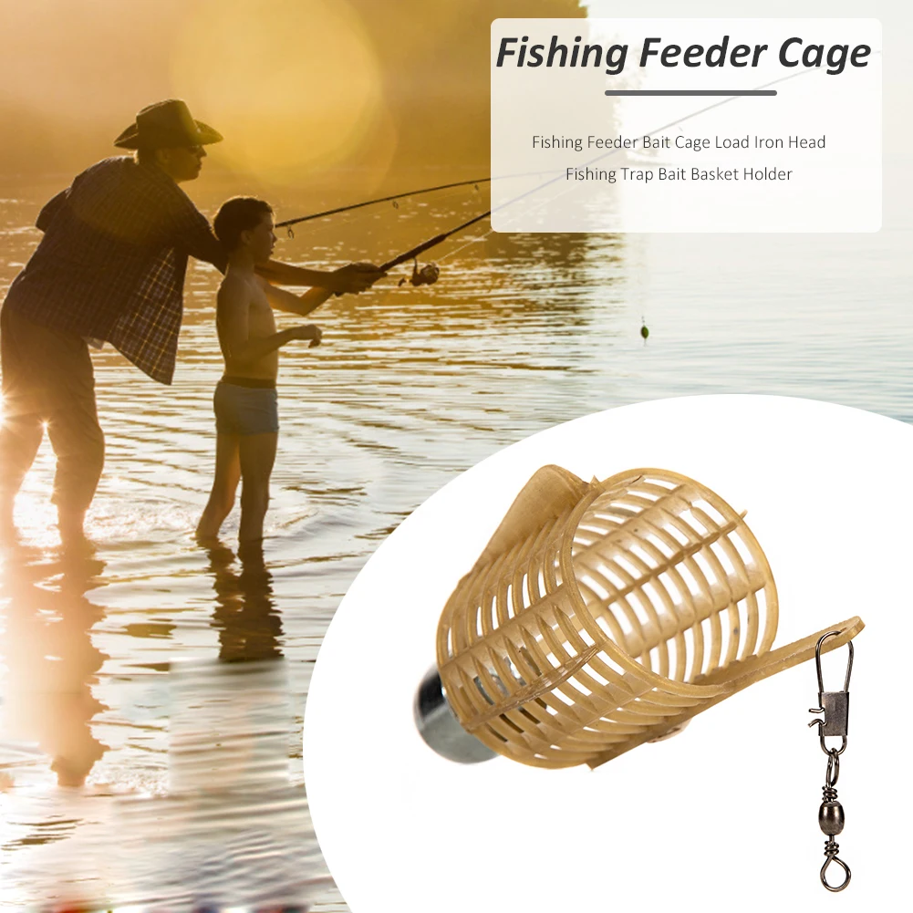 

2Pcs Fishing Bait Cage 20g/30g/40g/50g Connector Sinker Feeder Bait Holder Thrower Carp Fishing Feeder Tackle Tool Fishing Gear