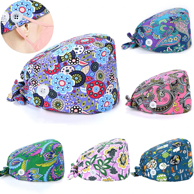 Женские шапочки скрабы головные уборы с принтом регулируемые шапки для мужчин
