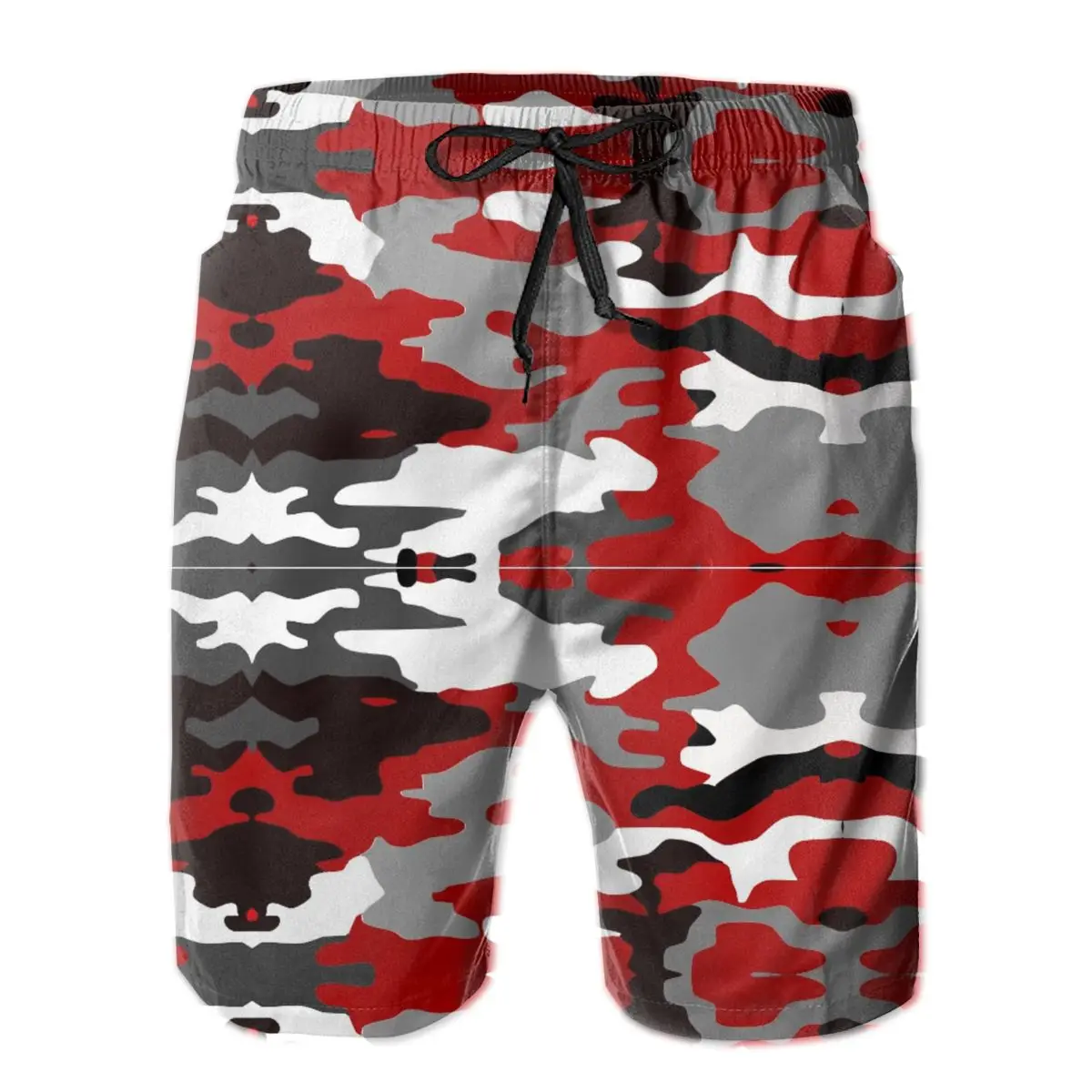

R92 Loose Red Camo Shorts Breathable Quick Dry Humor Graphic Male Shorts