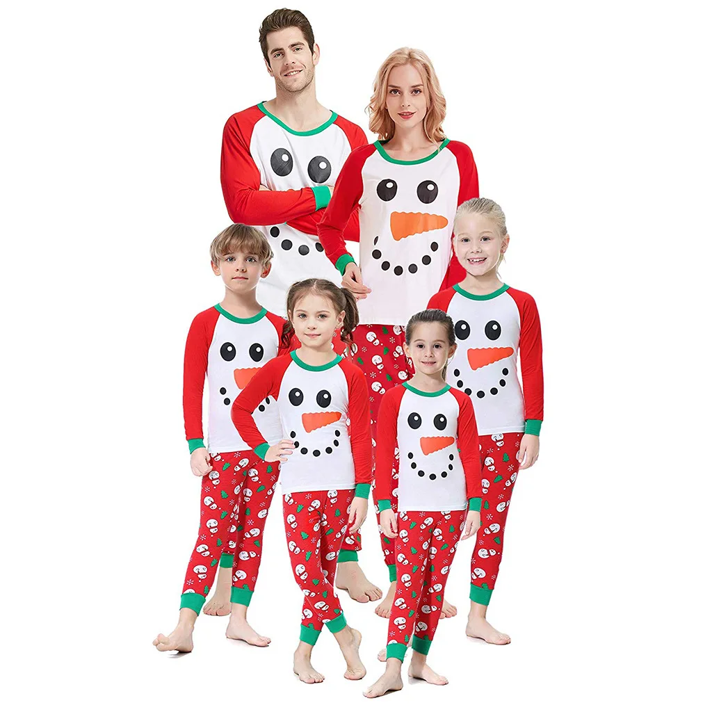 

2021 Family Christmas Pajamas Matching Deer Mommy And Me Pyjamas Clothes Sets Look Sleepwear Mother Daughter Father Son Outfit