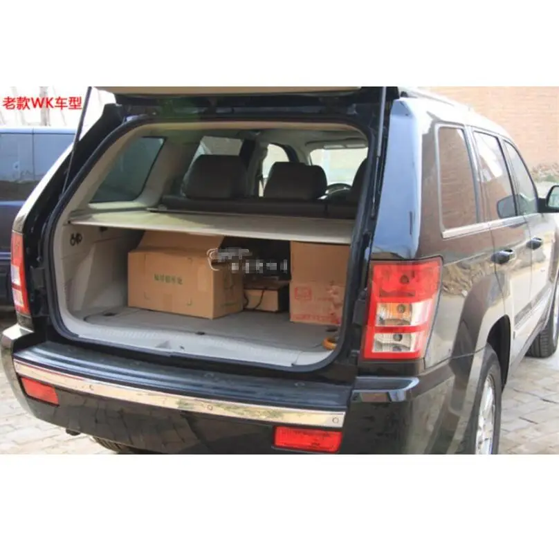 

Aluminium alloy + Fabric Rear Trunk Security Shield Cargo Cover For Jeep Grand Cherokee 2011 2012 2013 2014 2015 car accessories