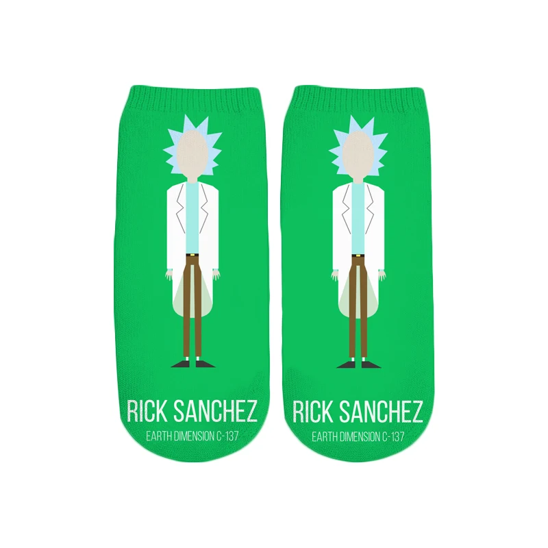 PLstar Cosmos/Новинка года; милые короткие носки с 3D принтом с героями мультфильмов Rick and Morty для мужчин и женщин; корейские носки в стиле Харадзюку; WZ888
