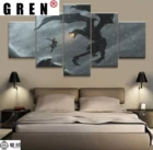 Великолепная модульная Картина на холсте GREN, 5 шт., картина в стиле игры Скайрим, постер на стену для домашнего декора, Картина на холсте