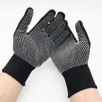 nylon thin non slip work gloves dot beads black color wear resistant anti skid site anti fouling moving brick protective gloves