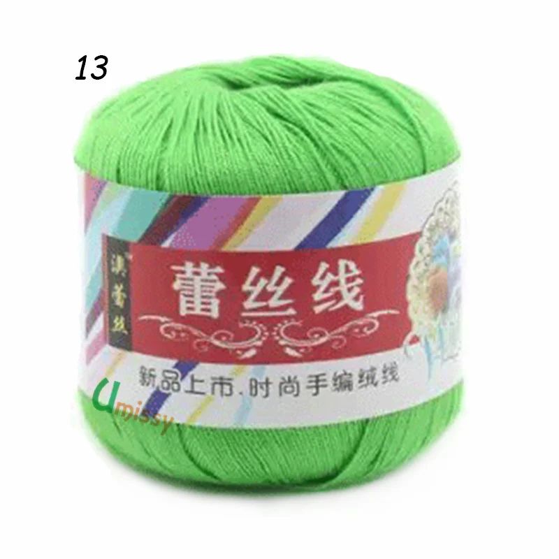1pc 13 1 шт. хлопок чесаная пряжа для ручного вязания тонкая мягкая цветная Органическая пряжа - Цвет: 1pc 13