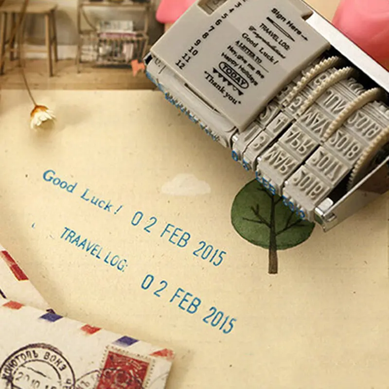 Новинка хит креативный винтажный пластиковый штамп месяц дата сделай сам колесо