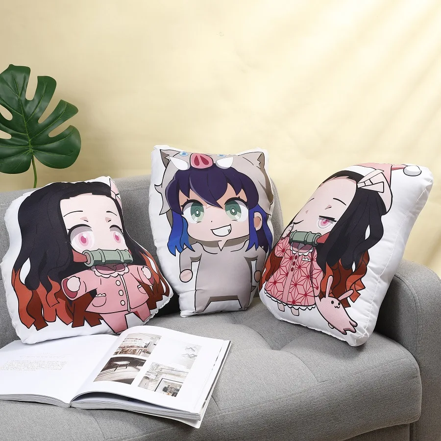 

Japanese Anime Demon Slayer Kamado Tanjirou Nezuko Cushion Home Decorative Pillow Soft and comfortable Decorativos Sofa Pillow