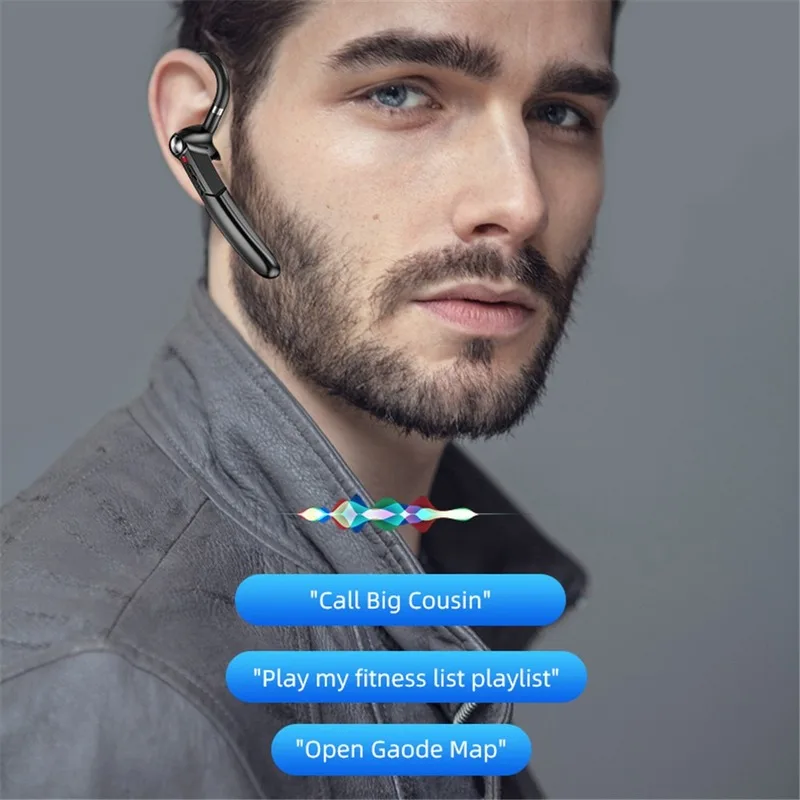 

Wireless Bluetooth Headset Handsfree HIFI Fingerprint Touch Hanging Ear Earphone for IPhone Xiaomi Huawei Waterproof Earpiece