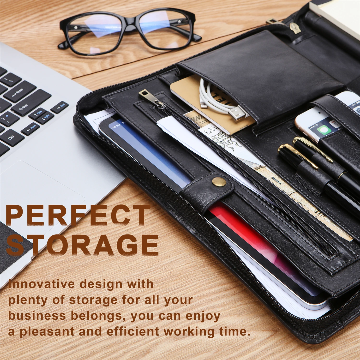 Органайзер папка для документов a4 из восковой тканью кожи ручной работы