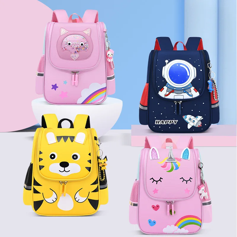 

Girl School Bags Child Pink Unicorn Nylon Printing Backpack Kindergarten Student Cute Girls Children's Schoolbag Waterproof Kid