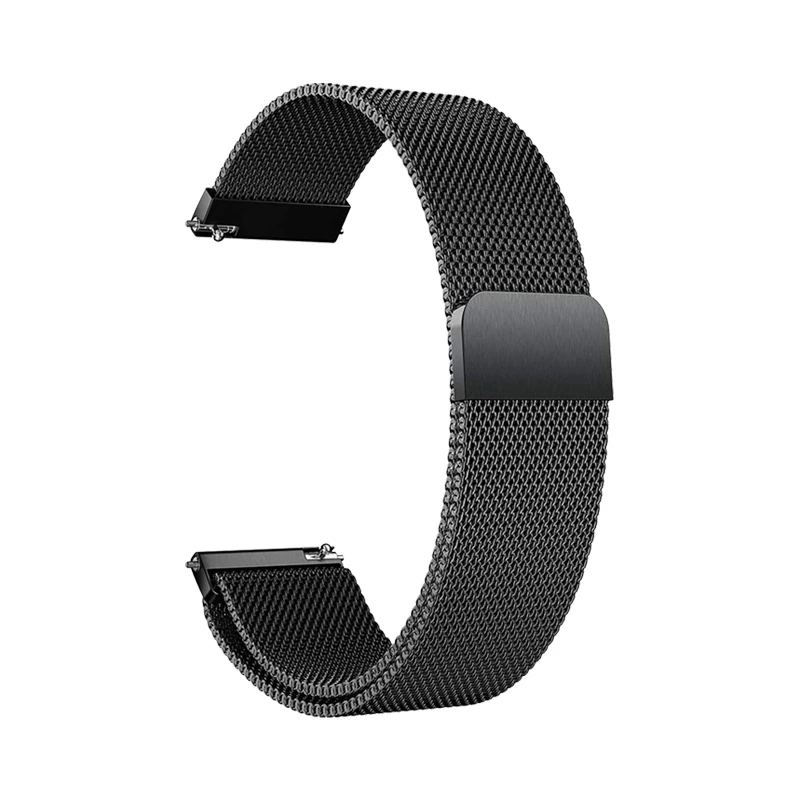 black Миланский Браслет для samsung Galaxy 46 мм 42 мм gear s2/S3 сменный ремешок для Amazfit GTR/HONOR Magic WATCH 2 аксессуары - Цвет ремешка: black