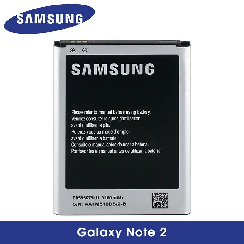 Оригинальный аккумулятор samsung для Galaxy Note 2 N7100 N7102 N7105 T889 EB595675LU 3100 мАч чехол в