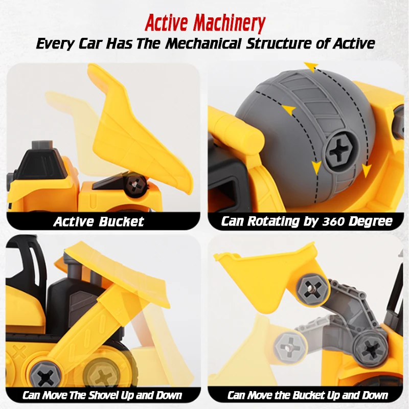 Съемный инженерный автомобиль Стайлинг автомобиля игрушки для детей мальчиков