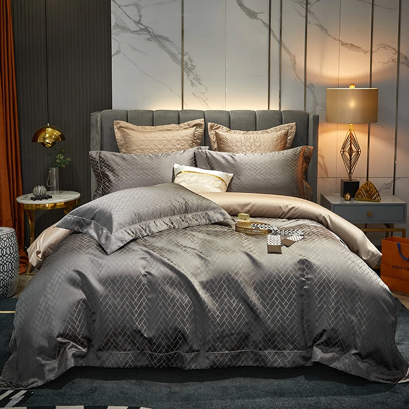 4 шт. пододеяльник простыни наволочки плетеные клетчатые жаккардовые комплекты